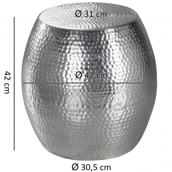 Beistelltisch PEDRO 42 cm Silber