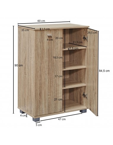 Design Schuhschrank TAJA modern Holz Sonoma