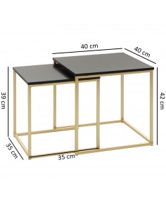 Satztisch CALA Schwarz/Gold 2