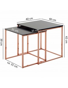 Satztisch CALA Schwarz/Kupfer 2