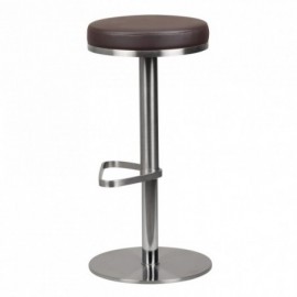 Barhocker Braun Edelstahl 2