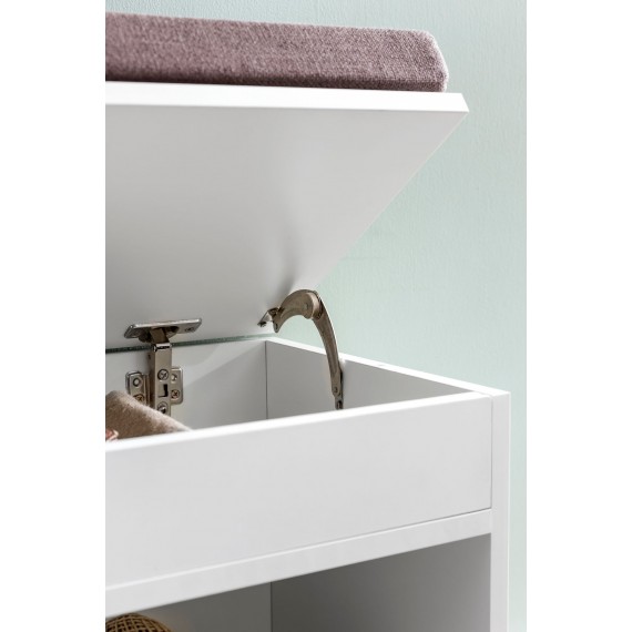 Schuhbank mit Sitzfläche Weiss